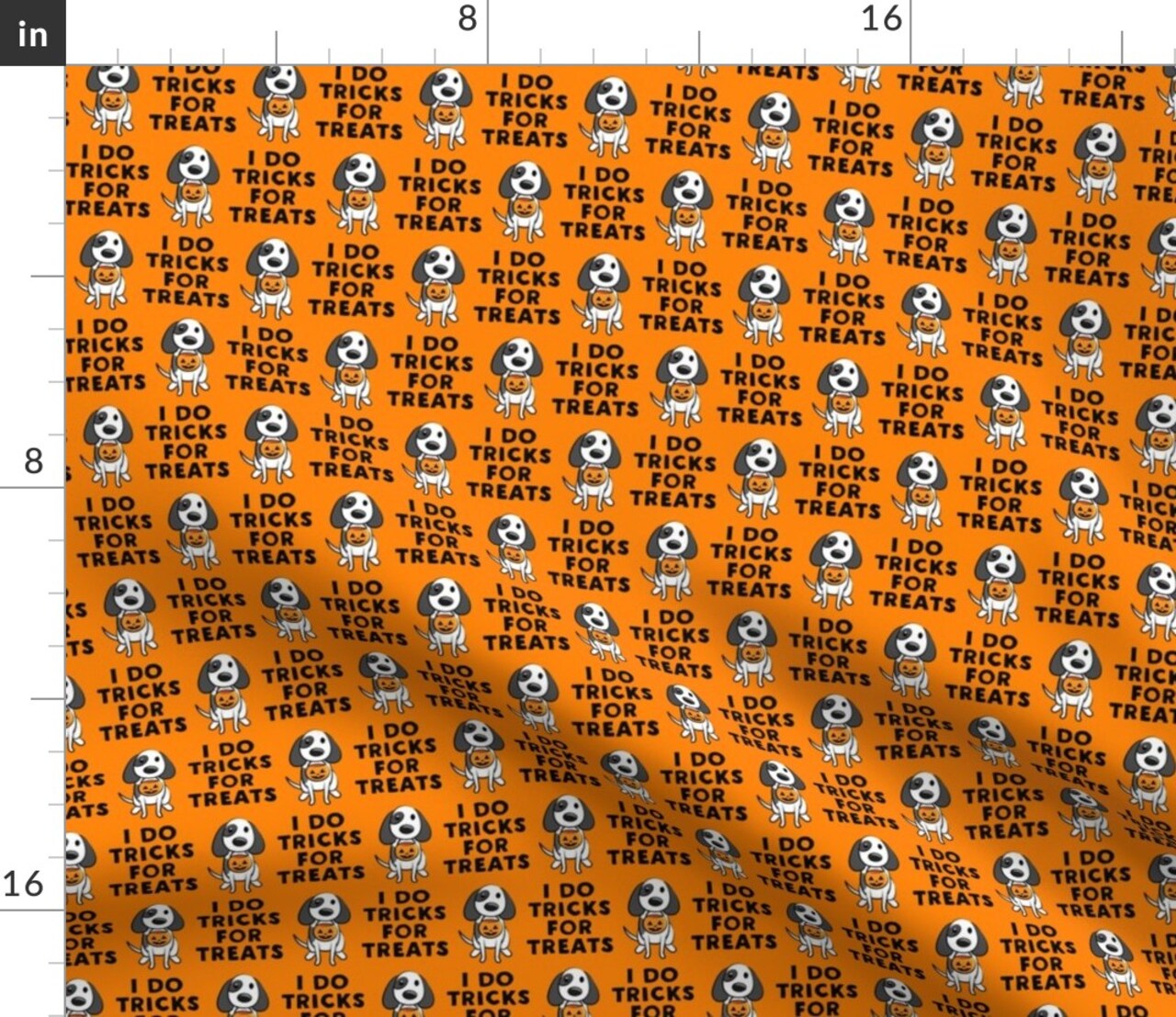Puppy Dogs Halloween Pet Lover Small Scale Treats Orange Custom Printed Fabric by Spoonflower Various Fabrics by the Yard or Fat Quarter
